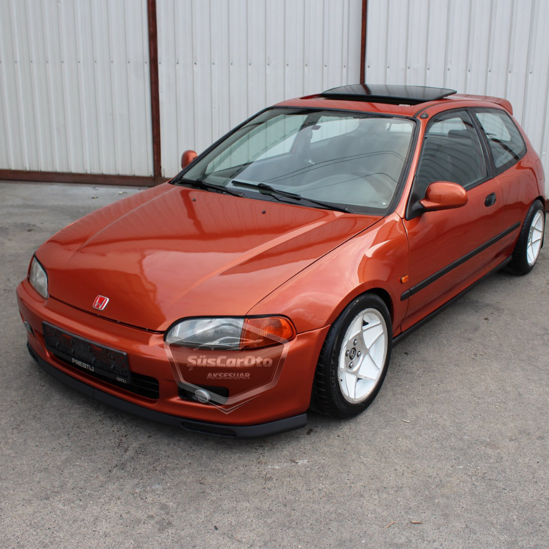 Honda Civic EG 1991-1995 Uyumlu Üniversal Laguna Lip Esnek Ön Lip 2 Parça Tampon Altı Dil Karlık Ön Ek image 3