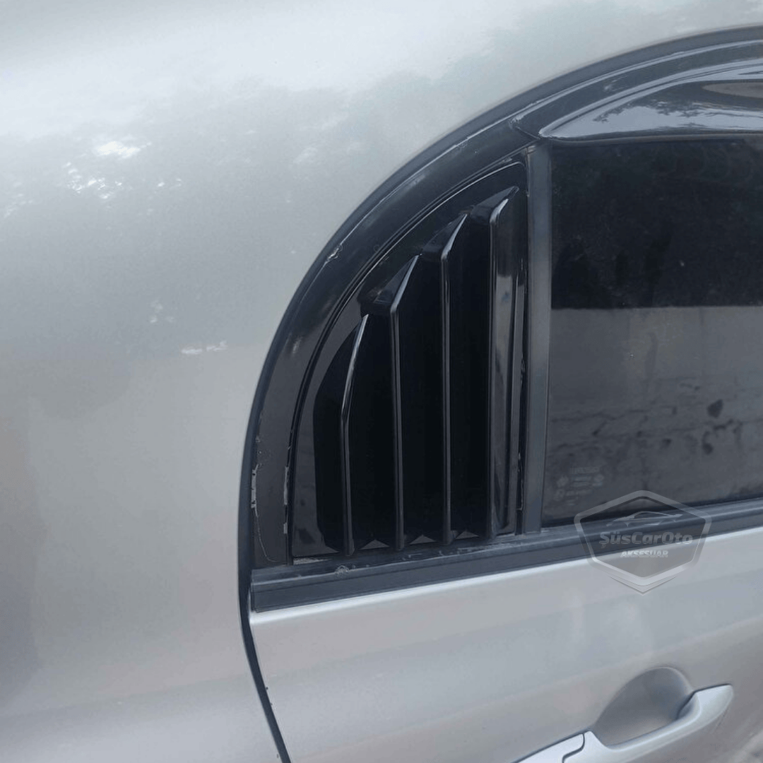 Honda Civic FD6 2006-2011 Uyumlu Kelebek Cam Izgarası Kelebek Cam Vizörü Havalandırma Sağ Sol Takım Parlak Siyah image 7