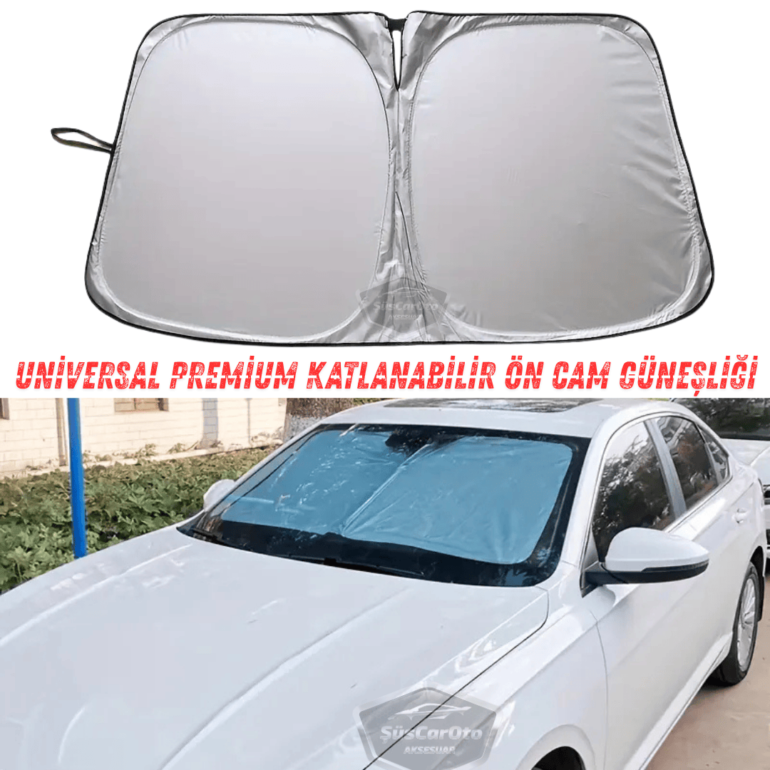 Oto Katlanabilir Premium Ön Güneşlik Ön Arka Cam Gölgelik Metalize Yeni Nesil Güneş Koruyucu Oto Araba Suv Tır 80 cm x 140 cm Çantalı image 6