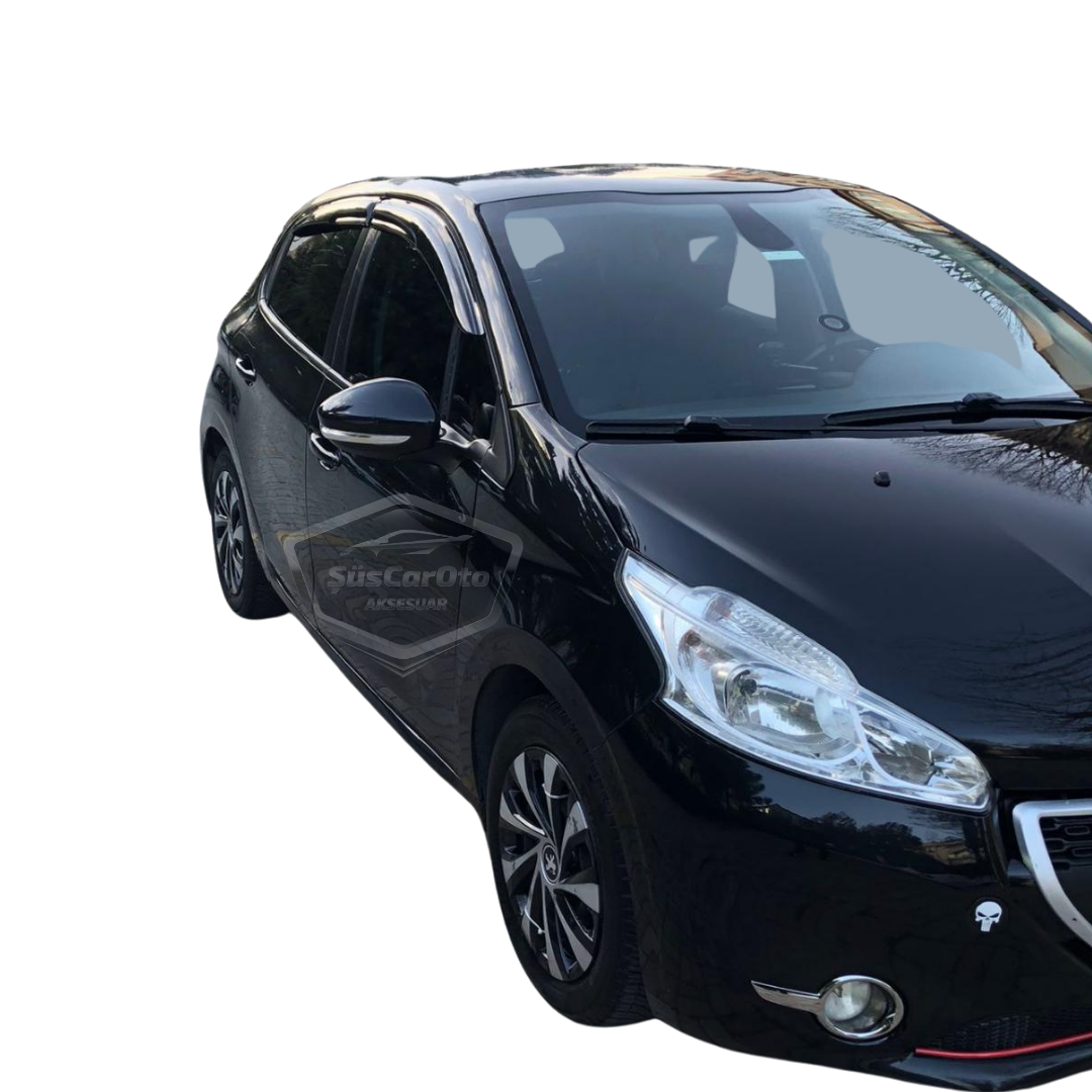Peugeot 208 2012-2018 Uyumlu Mugen Cam Rüzgarlığı Seti Piano Black 4'lü İthal image 5