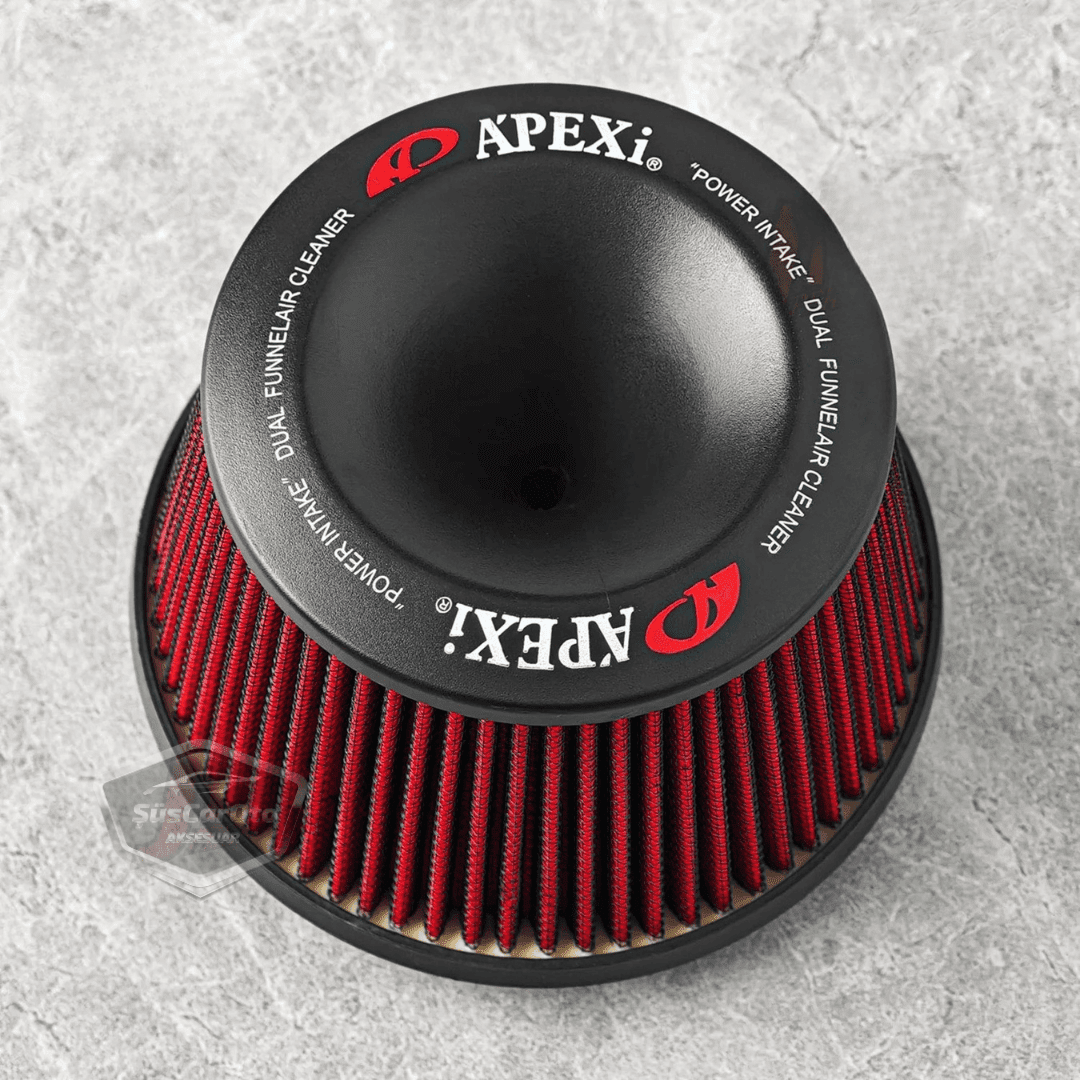 Apexi Universal Performans ve Ses Arttırıcı Aparatlı Açık Hava Filtresi Seti +6 Hp Dual Funnel Kırmızı 76 mm image 5