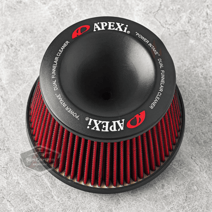 Apexi Universal Performans ve Ses Arttırıcı Aparatlı Açık Hava Filtresi Seti +6 Hp Dual Funnel Kırmızı 76 mm image 5