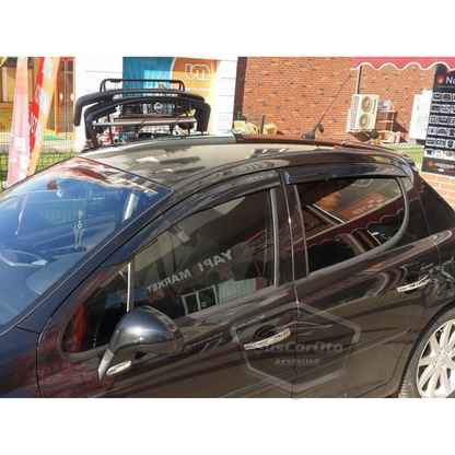 Peugeot 207 2006-2012 Uyumlu Mugen Cam Rüzgarlığı Seti Piano Black 4'lü İthal image 1