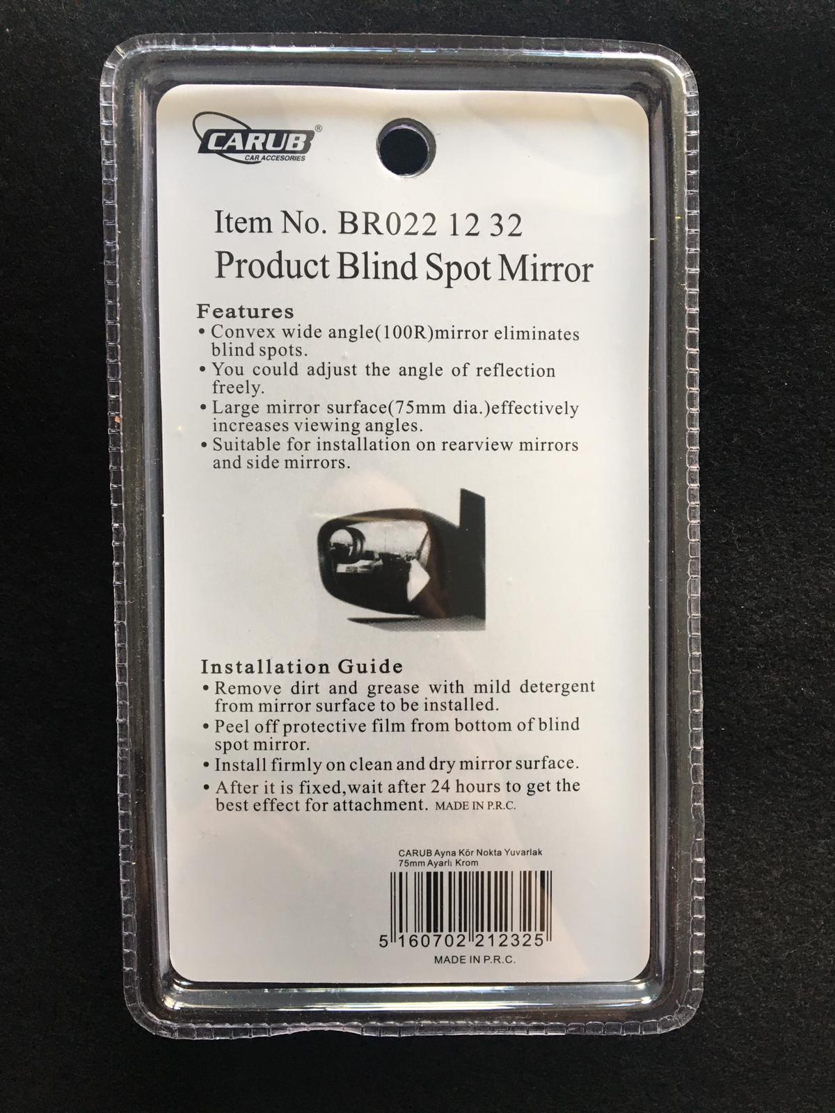 Carub Açısı Ayarlanabilir 75 mm Krom Yuvarlak Kör Nokta Aynası image 4