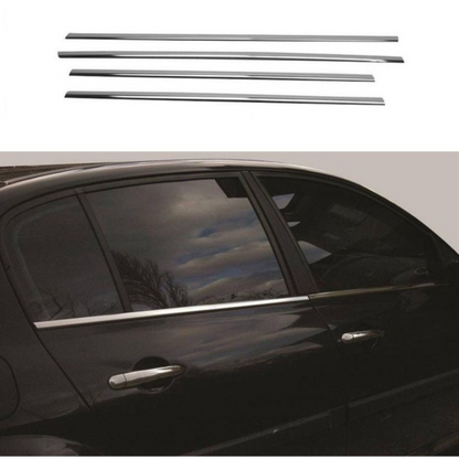 Renault Megane 2 Sedan 2004-2010 Krom Cam Çıtası 4 Kapı 4 Parça Paslanmaz Çelik image 3
