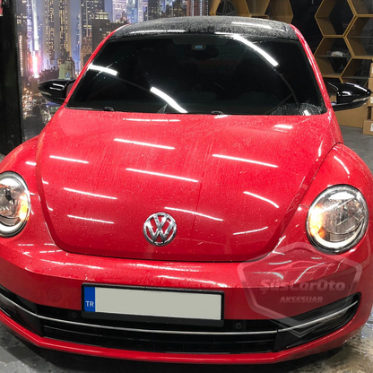 Vw New Beetle 2011-2019 Batman Yarasa Ayna Kapağı Piano Black ABS Plastik image 1