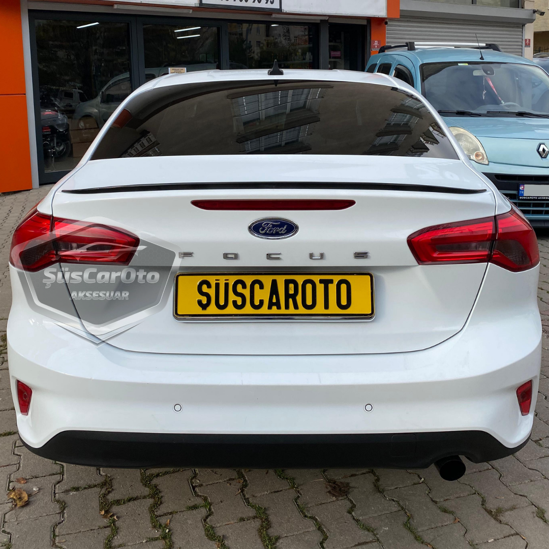 Ford Focus 4 2018 ve Sonrası Sedan Uyumlu Bagaj Üstü Spoiler Bagaj Çıtası Piano Black Parlak Siyah image 0