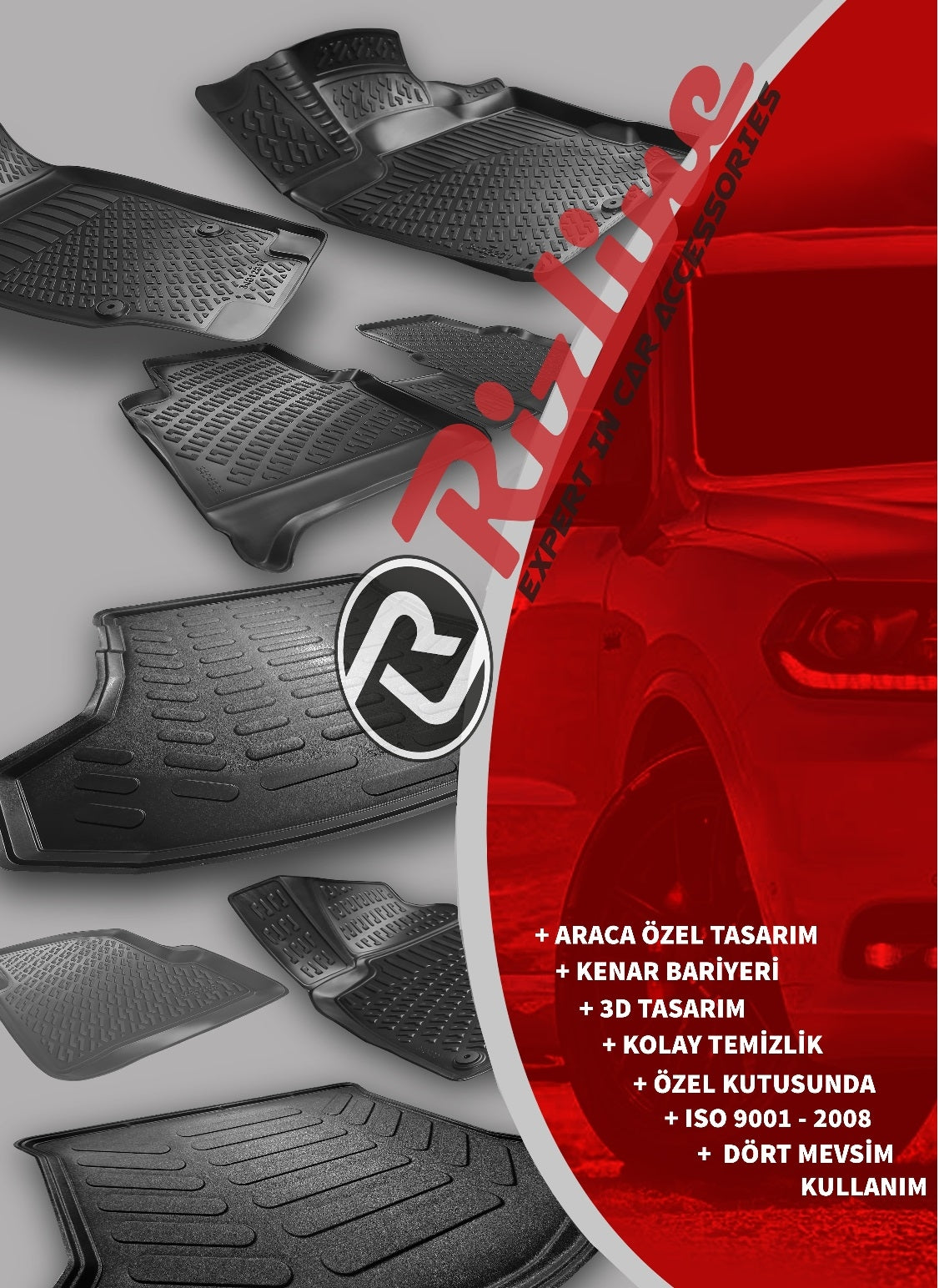 Rizline Renault Clio 4 2012 Sonrası Araca Özel 3D Havuzlu Paspas image 3