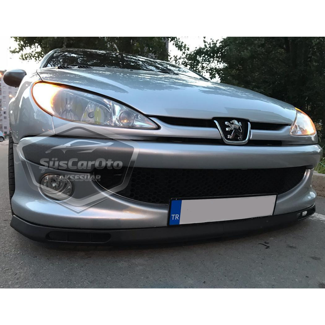 Peugeot 206 206+ 1998-2012 Uyumlu Üniversal Laguna Lip Esnek Ön Lip 2 Parça Tampon Altı Dil Karlık Ön Ek image 1
