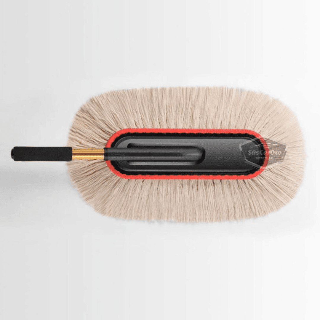 Teleskopik Uzun Saplı Cilalı Araba Temizleme Püskülü 1.Sınıf Oto Toz Alma Fırçası Detay Mopu Mikrofiber Çizmez Pamuk İplik image 9