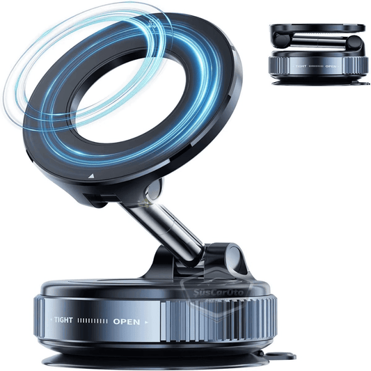 360° Ayarlanabilir Vakumlu Güçlü Manyetik Araç Telefon Tutucu Magsafe Uyumlu Vakumlu Vantuz 360° Katlanabilir Telefon Tutucu Geliştirilmiş Versiyon image 0