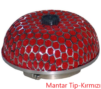 Carub Ses &amp; Performans Arttırıcı Açık Hava Filtresi Mantar Tip Kırmızı +6 Hp Aparatlı Üniversal image 0