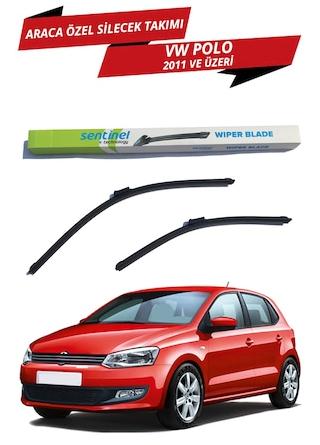 VW Polo 6R 2011-2017 Sentinel Araca Özel Muz Ön Silecek Takımı Sağ Sol image 0