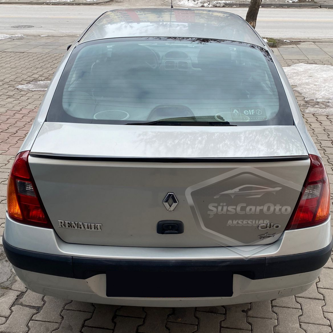 Renault Clio 2 Symbol 1998-2008 Sedan Uyumlu Bagaj Üstü Spoiler Bagaj Çıtası Piano Black Parlak Siyah image 1