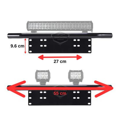 Her Araca Uyumlu Plaka Altlığı ve Koruma Demiri Sis Ayağı SUV 4X4 Off Road Led Montaj Braketi Plakalık Led Bağlantı Ayağı Krom image 3