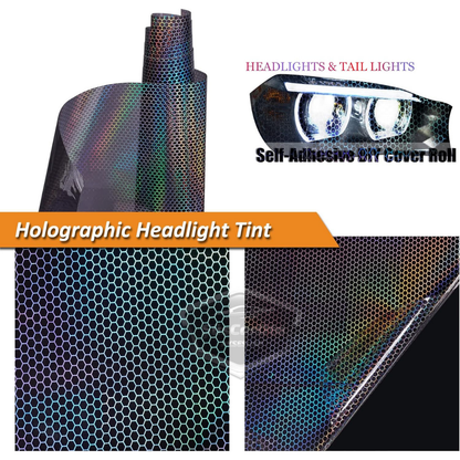 Siyah Hologram Petek Desen Far Stop Filmi Far Folyosu Far Çizik Çizilme Engelleyici Folyo 100 x 30 cm image 3