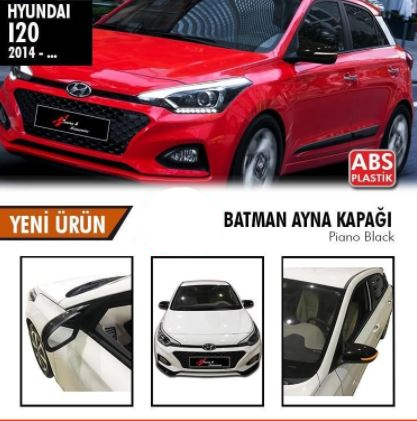 Hyundai İ20 2014 Sonrası Sinyalli Batman Yarasa Ayna Kapağı Piano Black ABS Plastik image 0