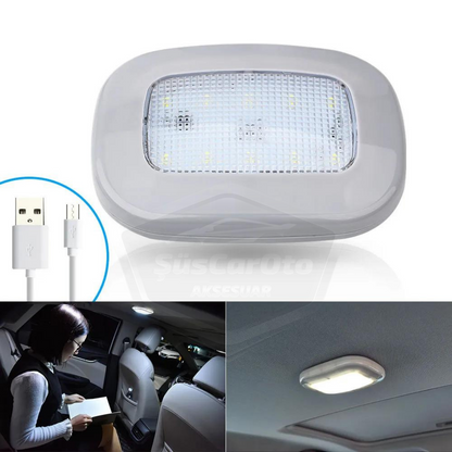 Araç İçi Tavan Lambası Gri Manyetik Tavan Aydınlatması Bagaj Lambası Mıknatıslı USB Şarjlı Oto İç Işık Beyaz Ledli image 0
