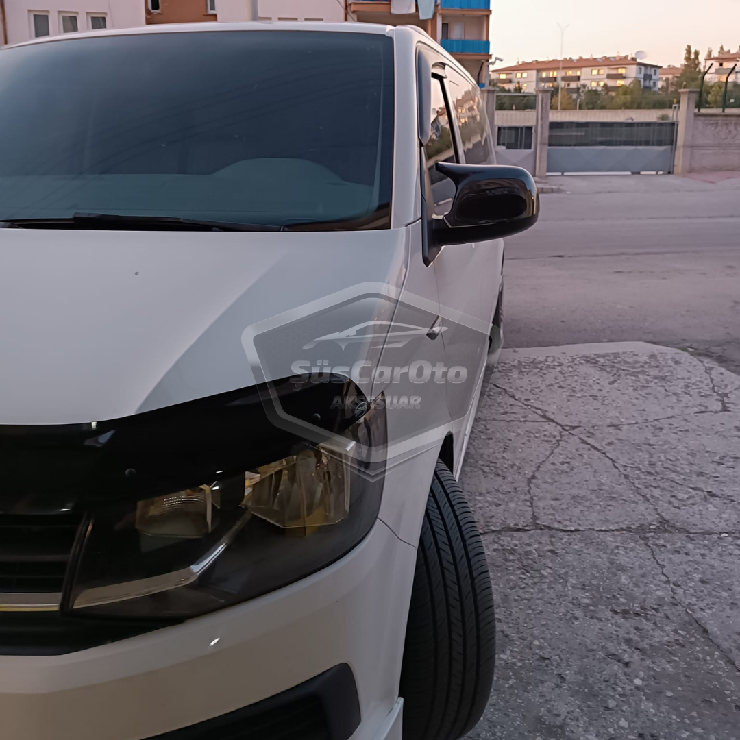 Vw Transporter T6 - T7 2010-2022 Uyumlu Batman Yarasa Ayna Kapağı Piano Black ABS Plastik image 5