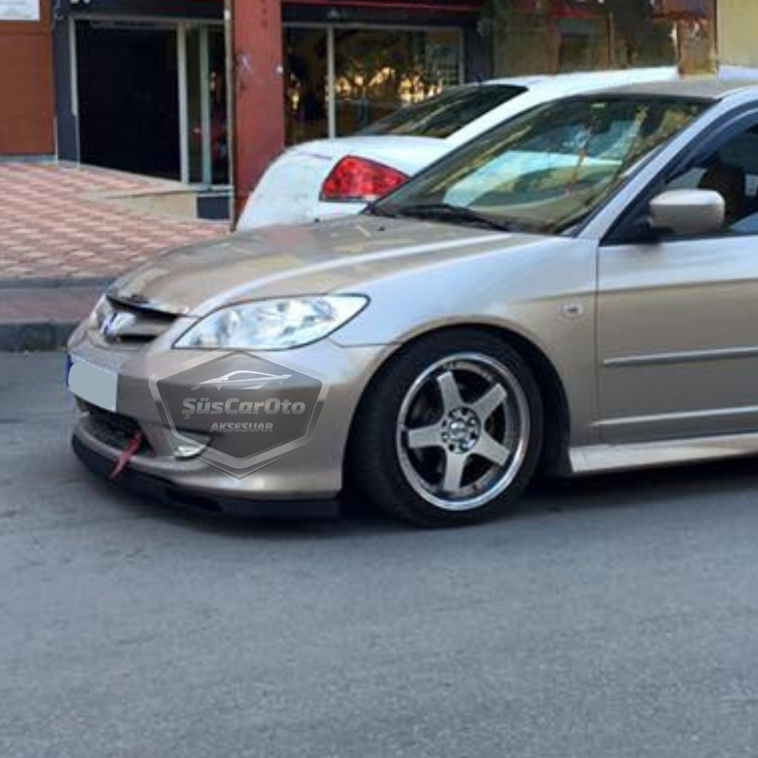 Honda Civic Vtec2 2001-2006 Uyumlu Üniversal Laguna Lip Esnek Ön Lip 2 Parça Tampon Altı Dil Karlık Ön Ek image 5