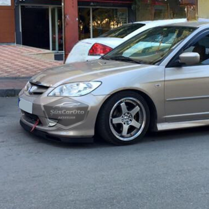 Honda Civic Vtec2 2001-2006 Uyumlu Üniversal Laguna Lip Esnek Ön Lip 2 Parça Tampon Altı Dil Karlık Ön Ek image 5