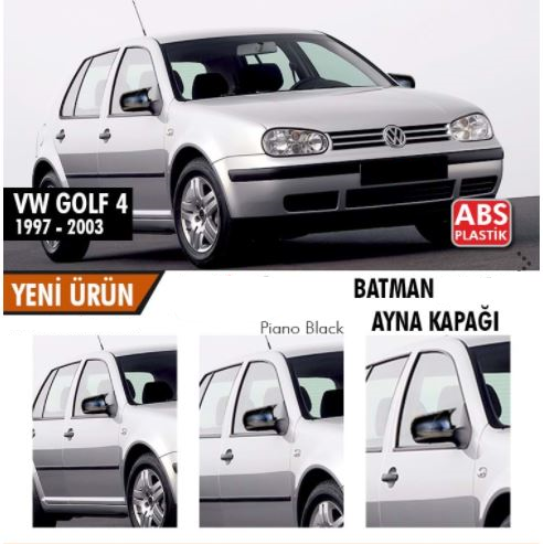 Vw Golf 4 1997-2003 Batman Yarasa Ayna Kapağı Piano Black ABS Plastik image 0