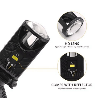 H4 Lazer Mercekli Far Ampulü Ufuk Çizgili Otomobil Araç Motosiklet Uyumlu Profesyonel Mini Projektör LED Beyaz Led Xenon Lamba Şimşek Etkili Uzun Kısa 2 Adet 9/36v image 9