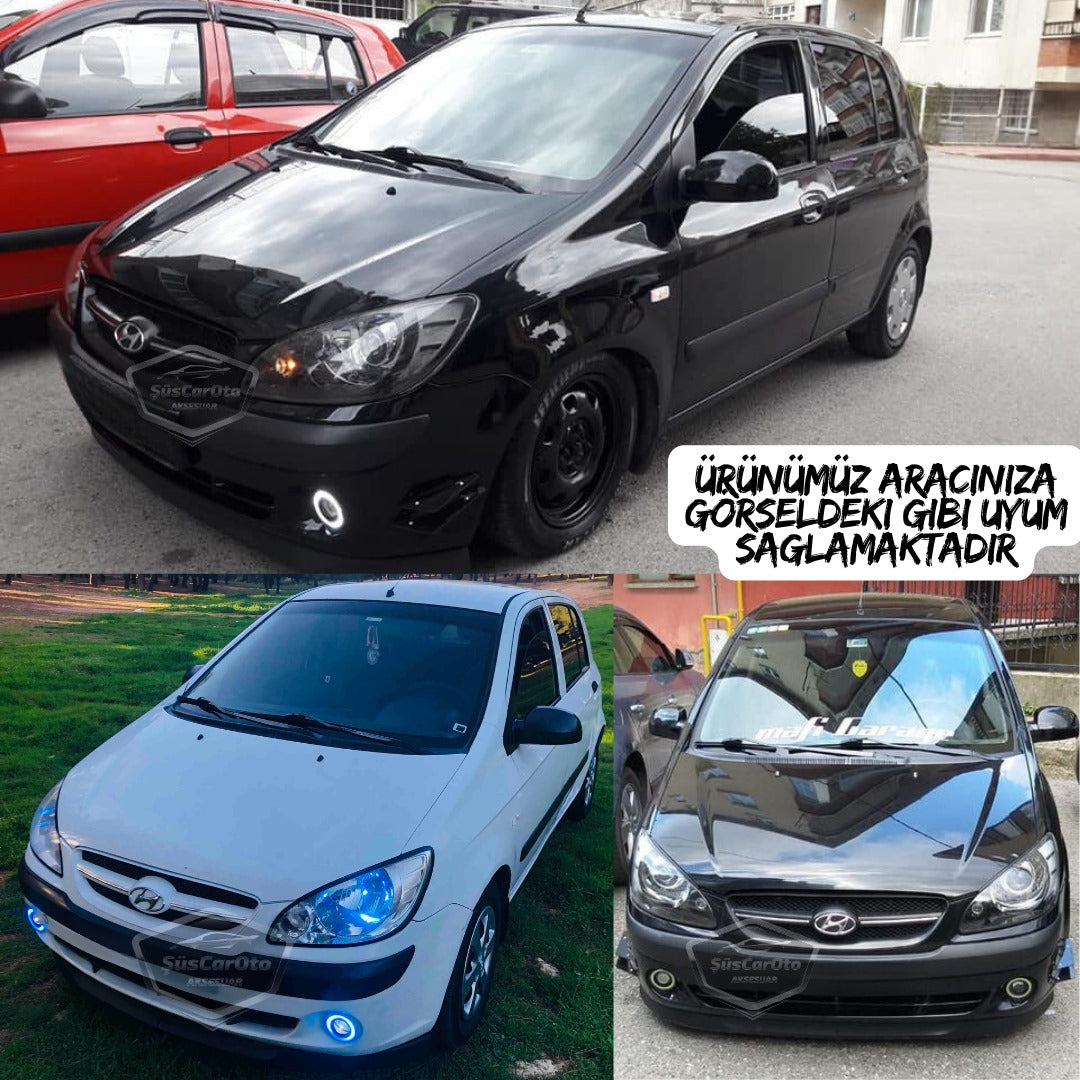 Hyundai Getz 2002–2011 Uyumlu Üniversal Mercekli Angel Sis Farı Metal Su Geçirmez 76 mm Turuncu Halkalı Gündüz Farı Angel Eyes 2 Adet image 3