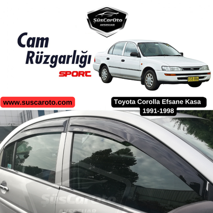 Toyota Corolla AE101 Efsane Kasa 1991-1998 Uyumlu Mugen Cam Rüzgarlığı Seti Piano Black 4'lü İthal image 0