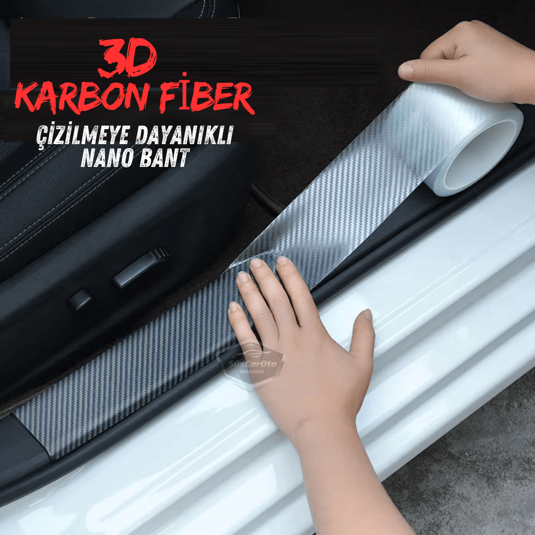Üniversal Araç İçi 3D Şeffaf Karbon Kapı Eşik Bandı Arka Tampon Eşiği Koruma Folyosu Orijinal Hava Kanallı Yapışkanlı İthal Çok Amaçlı Tampon Koruma 5 Metre image 0