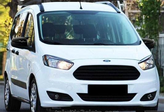 Ford Courier 2018-2021 Batman Yarasa Ayna Kapağı Piano Black ABS Plastik image 0