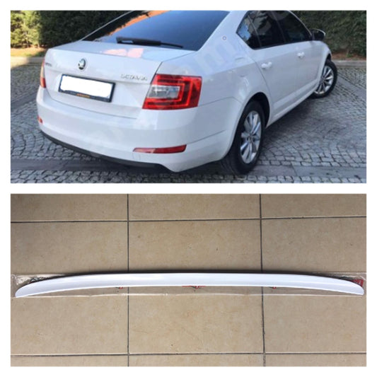 Skoda Octavia Bagaj Üstü Spoiler Bagaj Çıtası Parlak Beyaz image 0