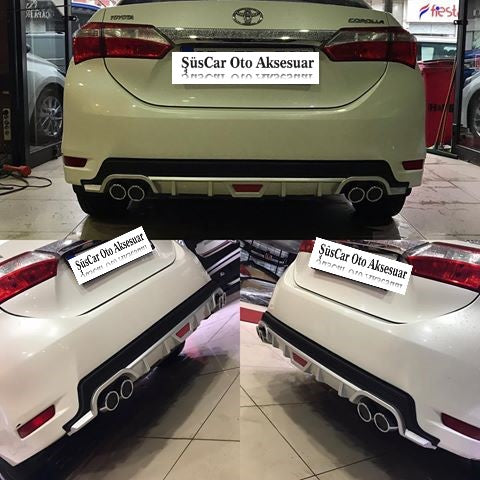 Toyota Corolla 4 Çıkışlı Egzoz Görünümlü Difüzör Arka Tampon Eki image 2