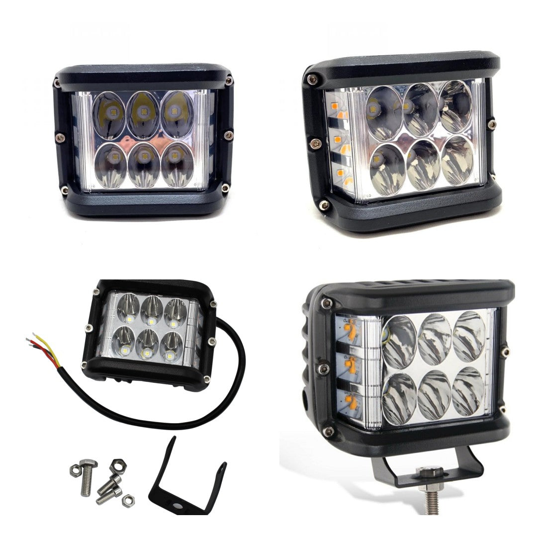 Off Road Led Lamba Delici Yayıcı Beyaz-Beyaz Flaşlı Kare Sis Farı Projektör 45W 12 Led Metal Arazi Çalışma Lambası 1 Adet image 8