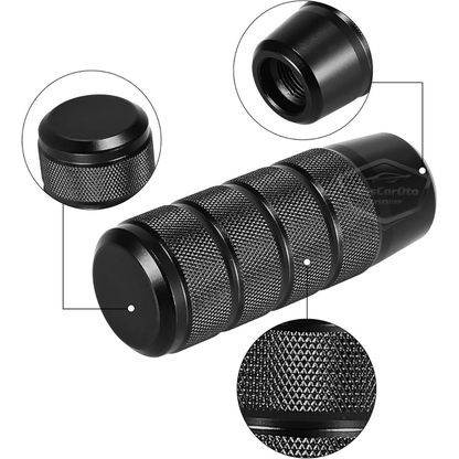Üniversal 9.5 cm JDM Metal Spor Görünümlü Vites Topuzu Aparatlı Alüminyum Alaşım Otomatik-Manuel Yarış Vites Kolu Siyah image 5