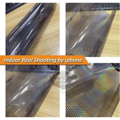 Siyah Hologram Petek Desen Far Stop Filmi Far Folyosu Far Çizik Çizilme Engelleyici Folyo 100 x 30 cm image 5