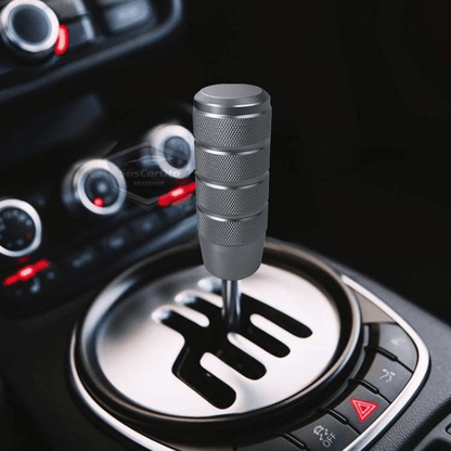 Üniversal 9.5 cm JDM Metal Spor Görünümlü Vites Topuzu Aparatlı Alüminyum Alaşım Otomatik-Manuel Yarış Vites Kolu Titanyum Gri image 1
