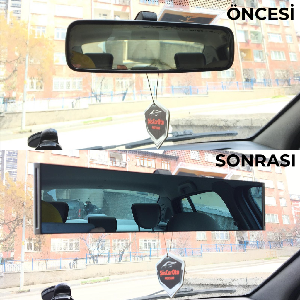 3R Düz Makaslı Geçmeli Karartmalı İç İlave Ayna Mavi Renkli Ayna 300mm image 0