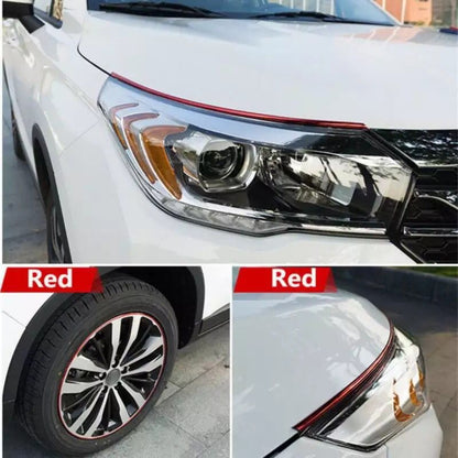 Araç Araba Oto Jant Fitili Metal Görünümlü Lastik Jant Trim Bandı Jant Şeriti 8 Metre Kırmızı image 6
