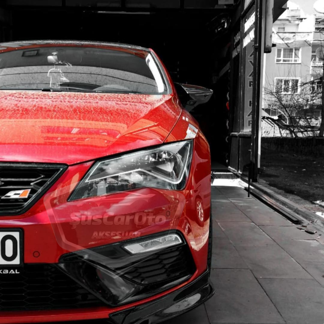 Seat Leon MK3 MK3.5 2012-2020 Batman Yarasa Ayna Kapağı Piano Black ABS Plastik image 2