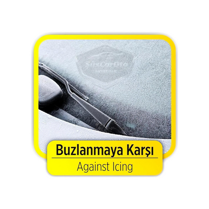 4 Mevsim Oto Ön Cam Brandası Araç Camı Buzlanma Önleyici Ve Koruyucu Branda Cam Üstü Kar Örtüsü Buz Brandası Güneş Önleyici 156 x 90 cm image 3