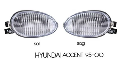 Hyundai Accent Yumurta Kasa 95-00 Sis Lambası Takımı Beyaz 2 Adet image 0