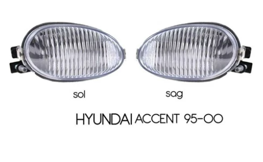Hyundai Accent Yumurta Kasa 95-00 Sis Lambası Takımı Beyaz 2 Adet image 0