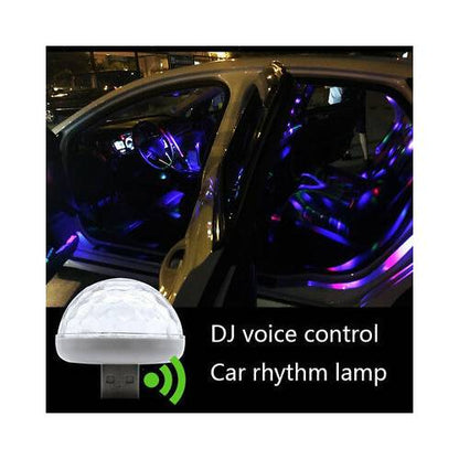 Müziğe Ve Sese Duyarlı Usb Girişli Araç İçi Mini Disko Topu Parti image 2