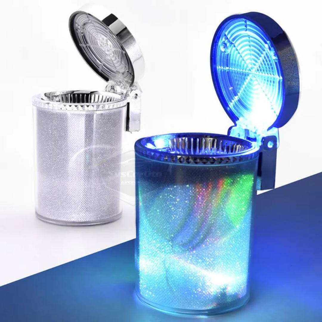 Üniversal 7 Renkli RGB Led Işıklı Lüx Oto Küllük Kapaklı Spor Araç İçi Küllük Araba Küllüğü image 8