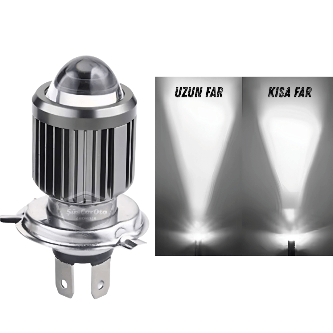 Otomobil Araç Motosiklet Mercekli Far Ampulü Led Far Beyaz CSP Led Xenon Lamba Delici Yayıcı Uzun Kısa 1 Adet H4 image 0