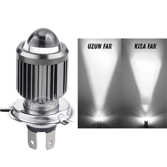 Otomobil Araç Motosiklet Mercekli Far Ampulü Led Far Beyaz CSP Led Xenon Lamba Delici Yayıcı Uzun Kısa 1 Adet H4 image 0