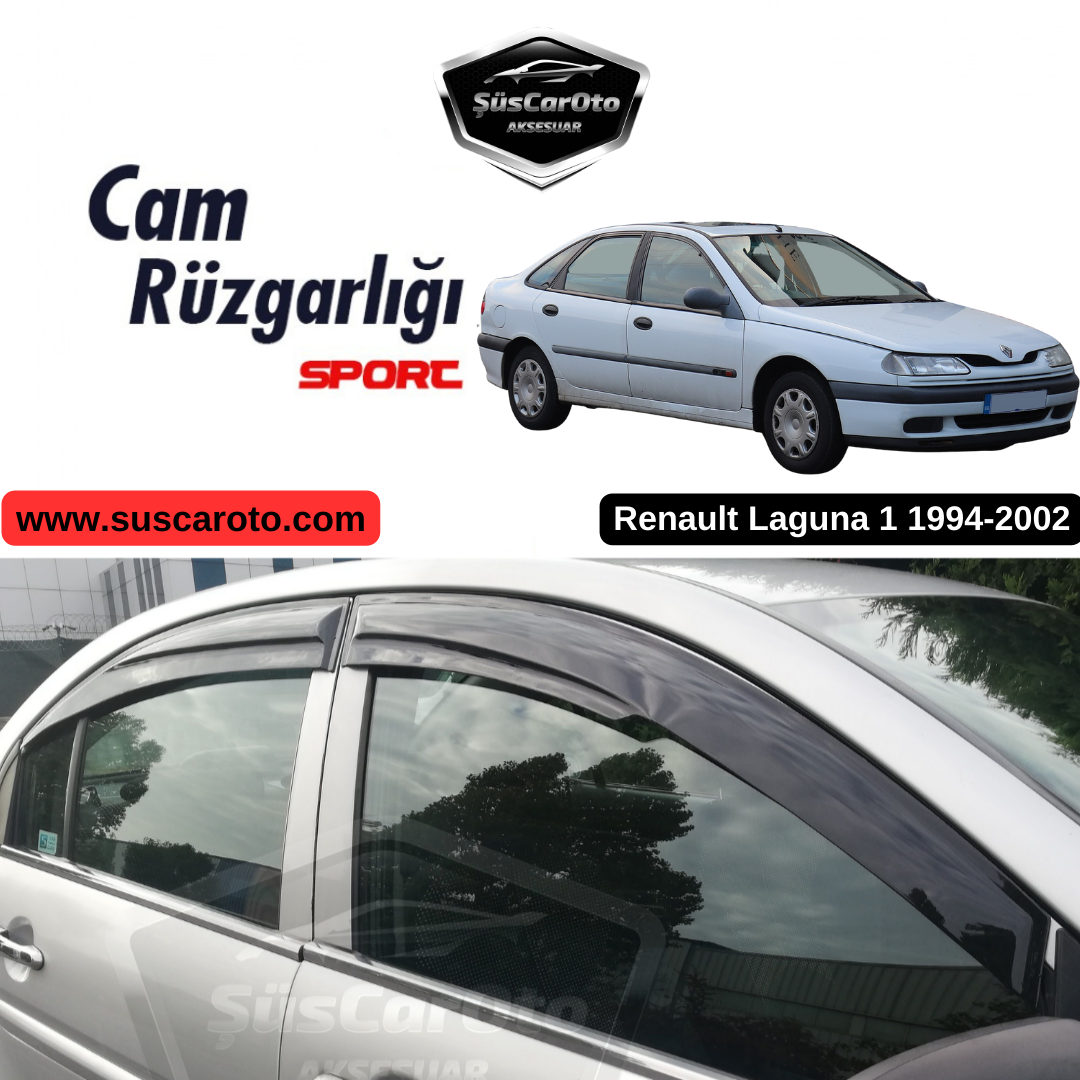 Renault Laguna 1 1994-2002 Uyumlu Mugen Cam Rüzgarlığı Seti Piano Black 4'lü İthal image 0