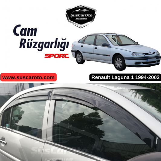 Renault Laguna 1 1994-2002 Uyumlu Mugen Cam Rüzgarlığı Seti Piano Black 4'lü İthal image 0
