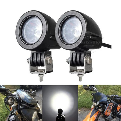 Yuvarlak Tek Led Bar Beyaz Sis Farı Araç Motosiklet Off Road Atv Forklift Led Lamba Projektör Metal Arazi Çalışma Lambası 2 Adet 10w image 0